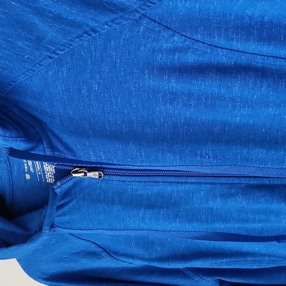 Tek Gear Royal Blue DryTek Hoodie Thumb Opening Zip Up Size Medium - Picture 2 of 10